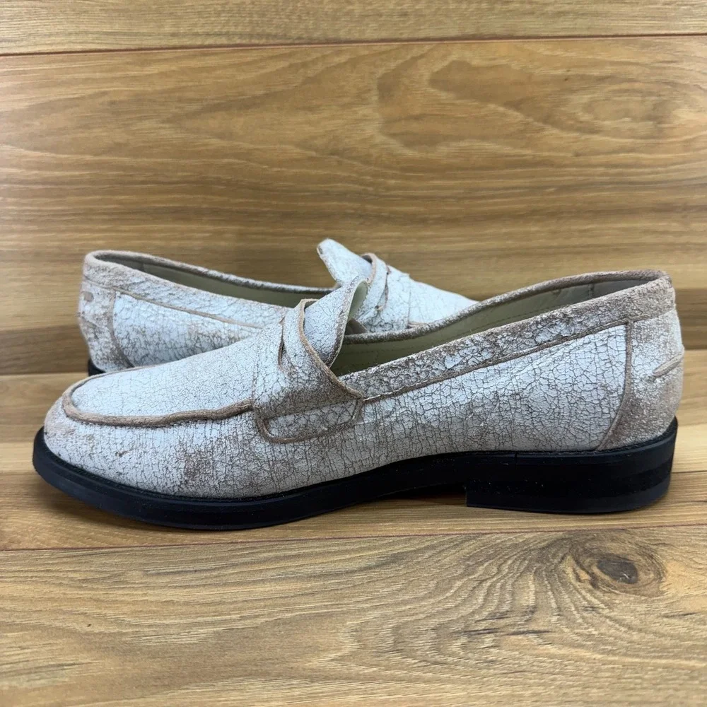 Duke Dexter Penny Loafers UK 9 US 10 Crackled Distressed‎ Suede Made Different
